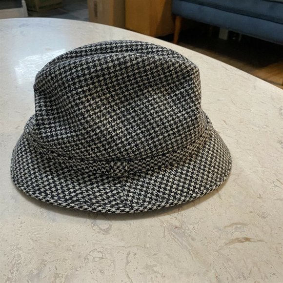 Vintage Johnny Carson Hat Headwear Fedora Houndstooth Size Medium Union Made - Picture 2 of 9